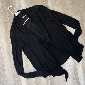 Kookai Knit Cardigan drapey open lightweight womens Black (small) contemporary